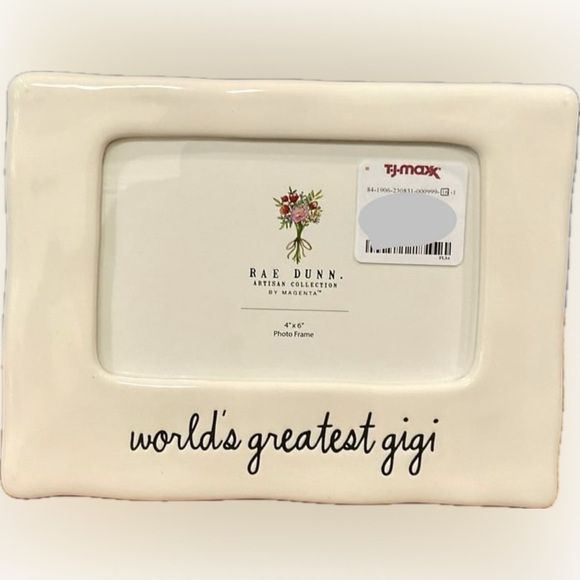 NWT Rae Dunn Ceramic Tabletop Picture/Photo Frame ‘World’s Greatest Gigi’ 4x6 - Picture 1 of 1